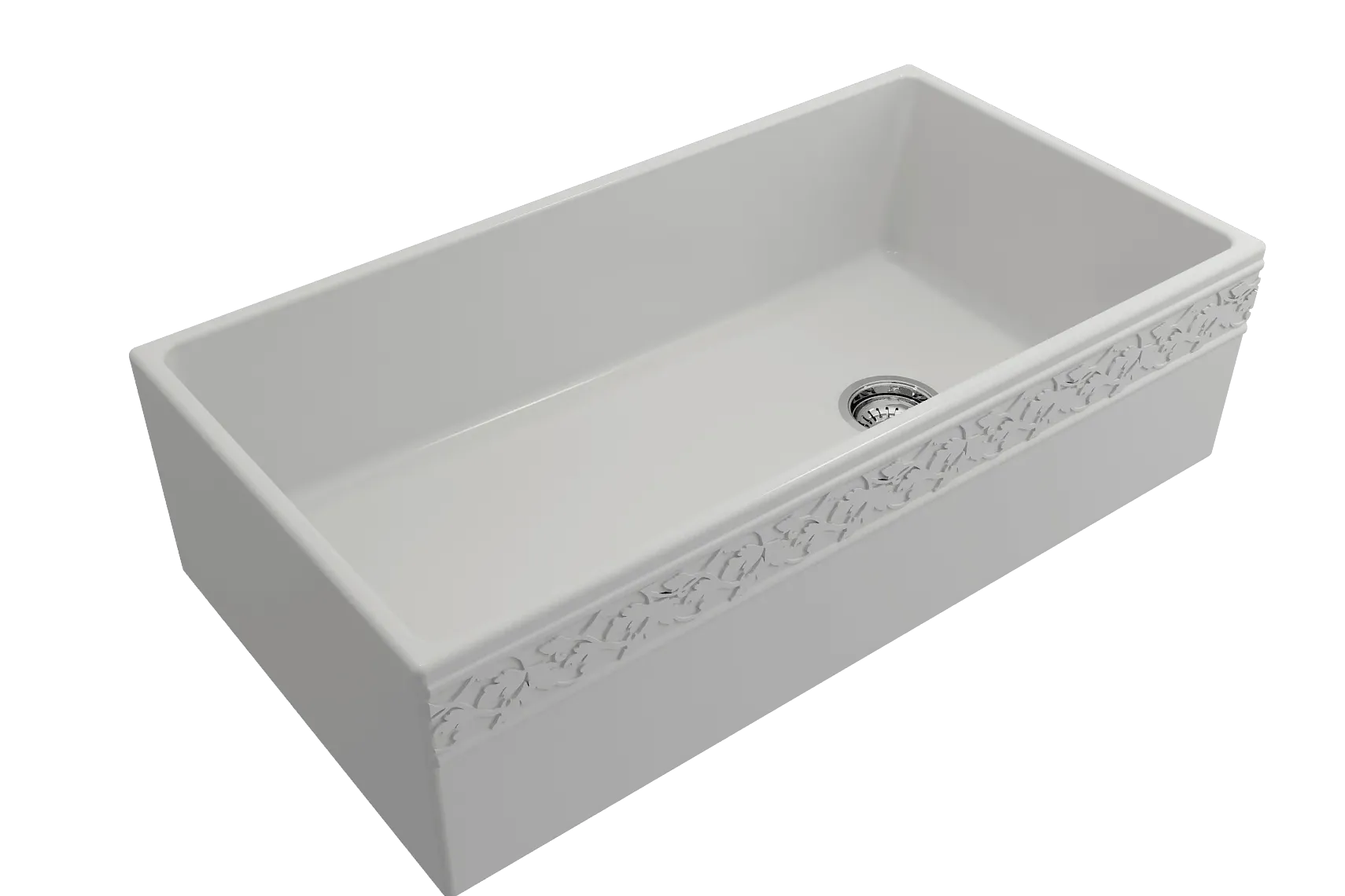BOCCHI Vigneto 36" Fireclay Farmhouse Apron Single Bowl Kitchen Sink, Matte White, 1355-002-0120