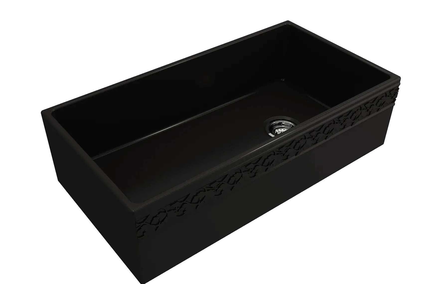BOCCHI Vigneto 36" Fireclay Farmhouse Apron Single Bowl Kitchen Sink, Matte Black, 1355-004-0120