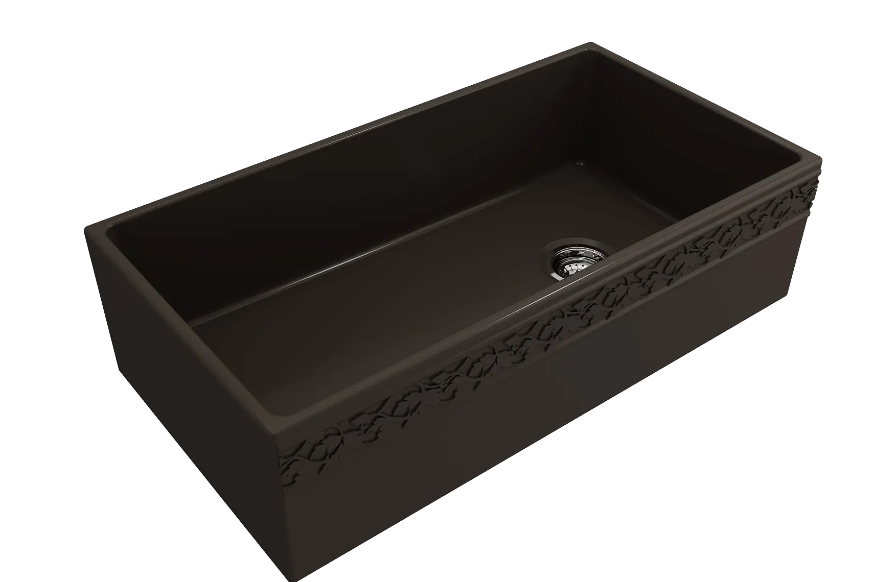 BOCCHI Vigneto 36" Fireclay Farmhouse Apron Single Bowl Kitchen Sink, Matte Brown, 1355-025-0120