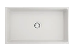 BOCCHI Vigneto 33" Fireclay Farmhouse Apron Single Bowl Kitchen Sink, White, 1353-001-0120
