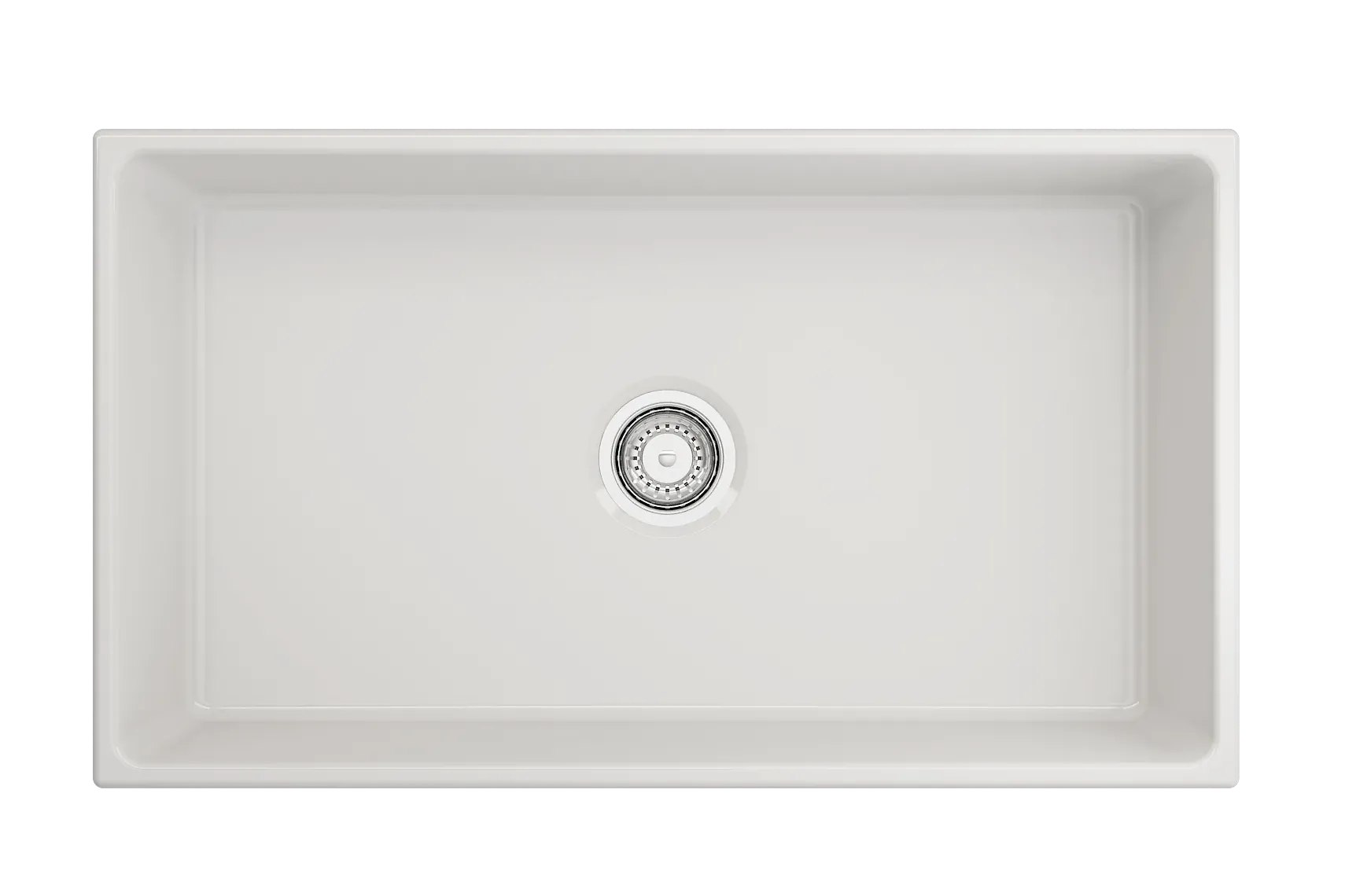 BOCCHI Vigneto 33" Fireclay Farmhouse Apron Single Bowl Kitchen Sink, White, 1353-001-0120