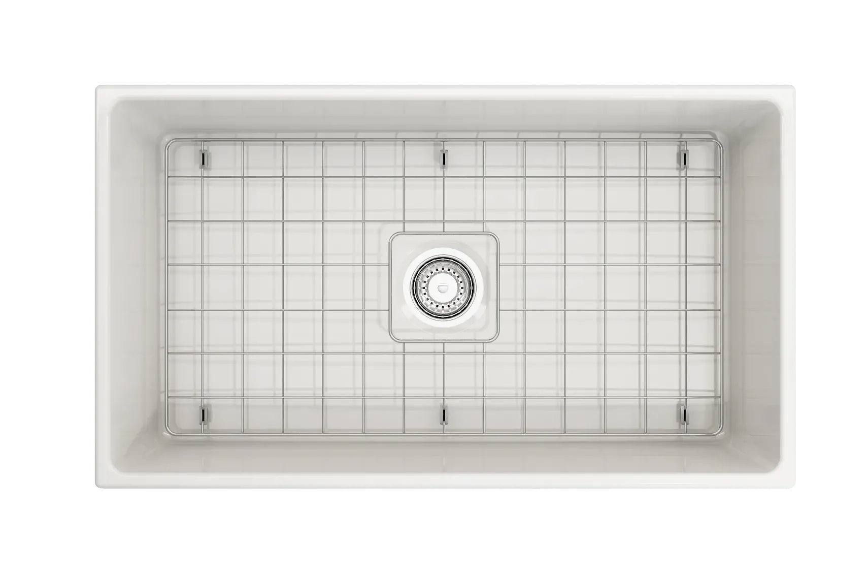 BOCCHI Vigneto 33" Fireclay Farmhouse Apron Single Bowl Kitchen Sink, White, 1353-001-0120