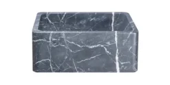 24" Charcoal Marquina Soapstone Farmhouse Kitchen Sink, Reversible, KF242010-CMS