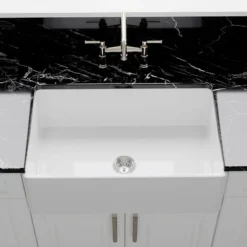 Crestwood 30" Fireclay Farmhouse Sink, White, CW-CL-30-WHITE