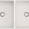 Crestwood 36" Fireclay Farmhouse Sink 50/50 Double Bowl, White, CW-MOD-362-DBL-WHITE