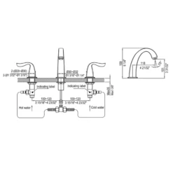 Dawn 6" 1.2 GPM Bathroom Faucet, Brushed Nickel, AB04 1272BN