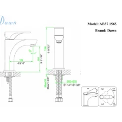 Dawn 6" 1.2 GPM Bathroom Faucet, Brushed Nickel, AB37 1565BN