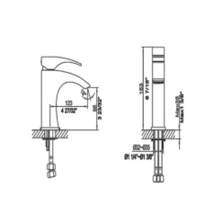 Dawn 5" 1.2 GPM Bathroom Faucet, Brushed Nickel, AB77 1586BN