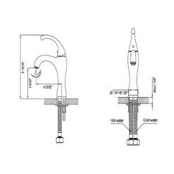 Dawn 9" 1.2 GPM Bathroom Faucet, Brushed Nickel, AB08 1157BN