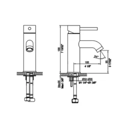 Dawn 7" 1.2 GPM Bathroom Faucet, Chrome, AB37 1433C