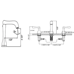 Dawn 6" 1.2 GPM Bathroom Faucet, Chrome, AB08 1155C