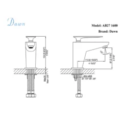 Dawn 5" 1.2 GPM Bathroom Faucet, Chrome, AB27 1600C