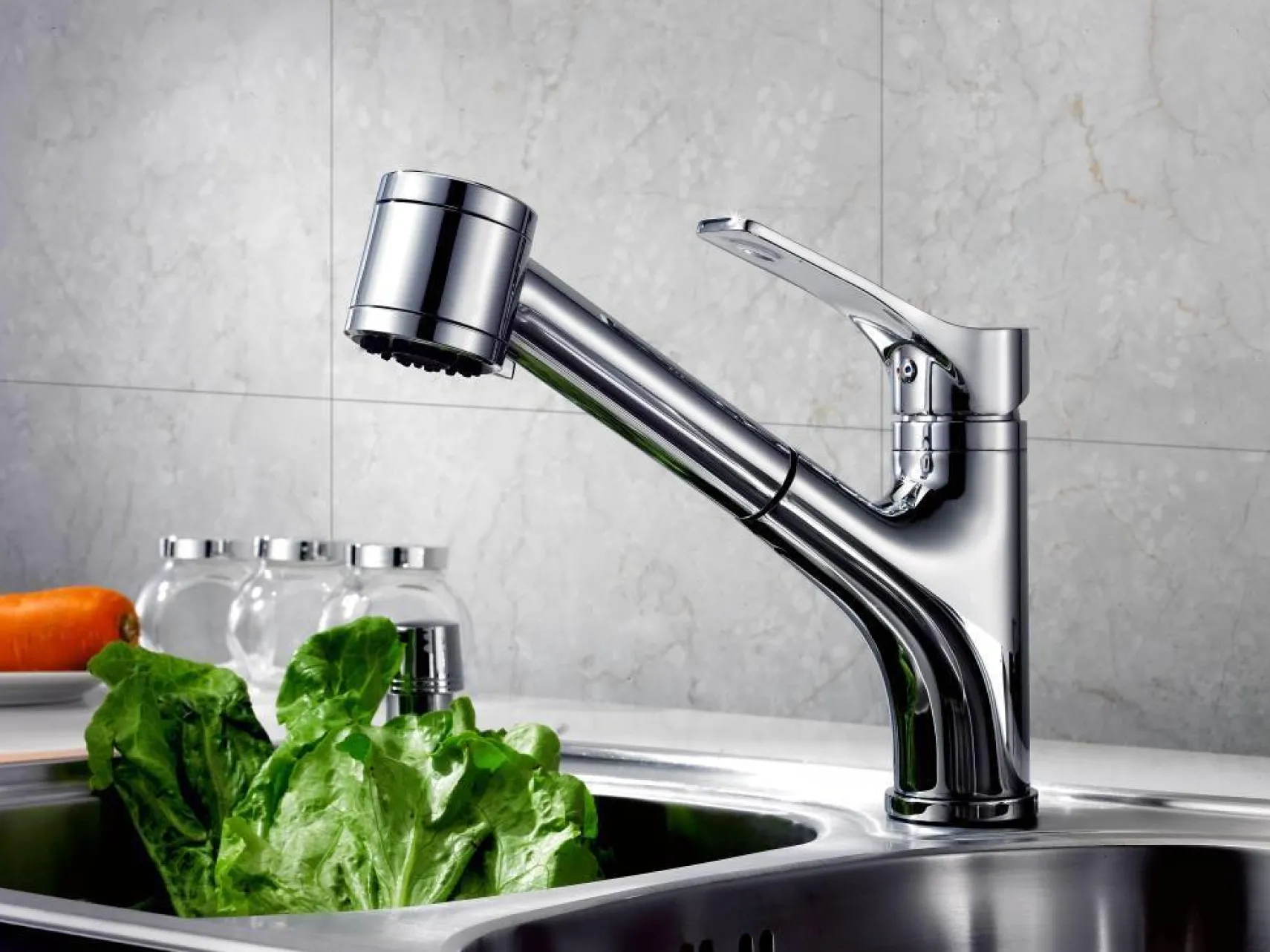 Dawn 9" 1.8 GPM Pull Out Kitchen Faucet, Chrome, AB50 3709C