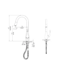 Dawn 18" 1.8 GPM Pull Out Kitchen Faucet, Brushed Nickel, AB50 3091BN