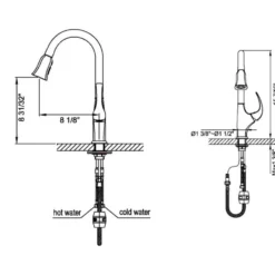Dawn 15" 1.8 GPM Pull Out Kitchen Faucet, Dark Brown Finish, AB04 3277DBR