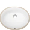 Dawn 19" Ceramic Undermount Bathroom Sink, White, Round, CUSN007A00