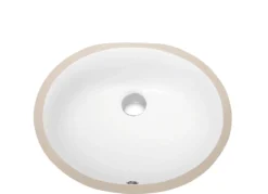 Dawn 19" Ceramic Undermount Bathroom Sink, White, Round, CUSN007A00
