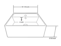 Dawn 16" Ceramic Vessel Sink, White, Square, CASN109019