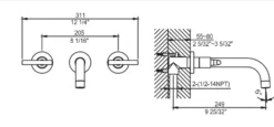 Dawn 1.2 GPM Bathroom Faucet, Brushed Nickel, AB16 1035BN