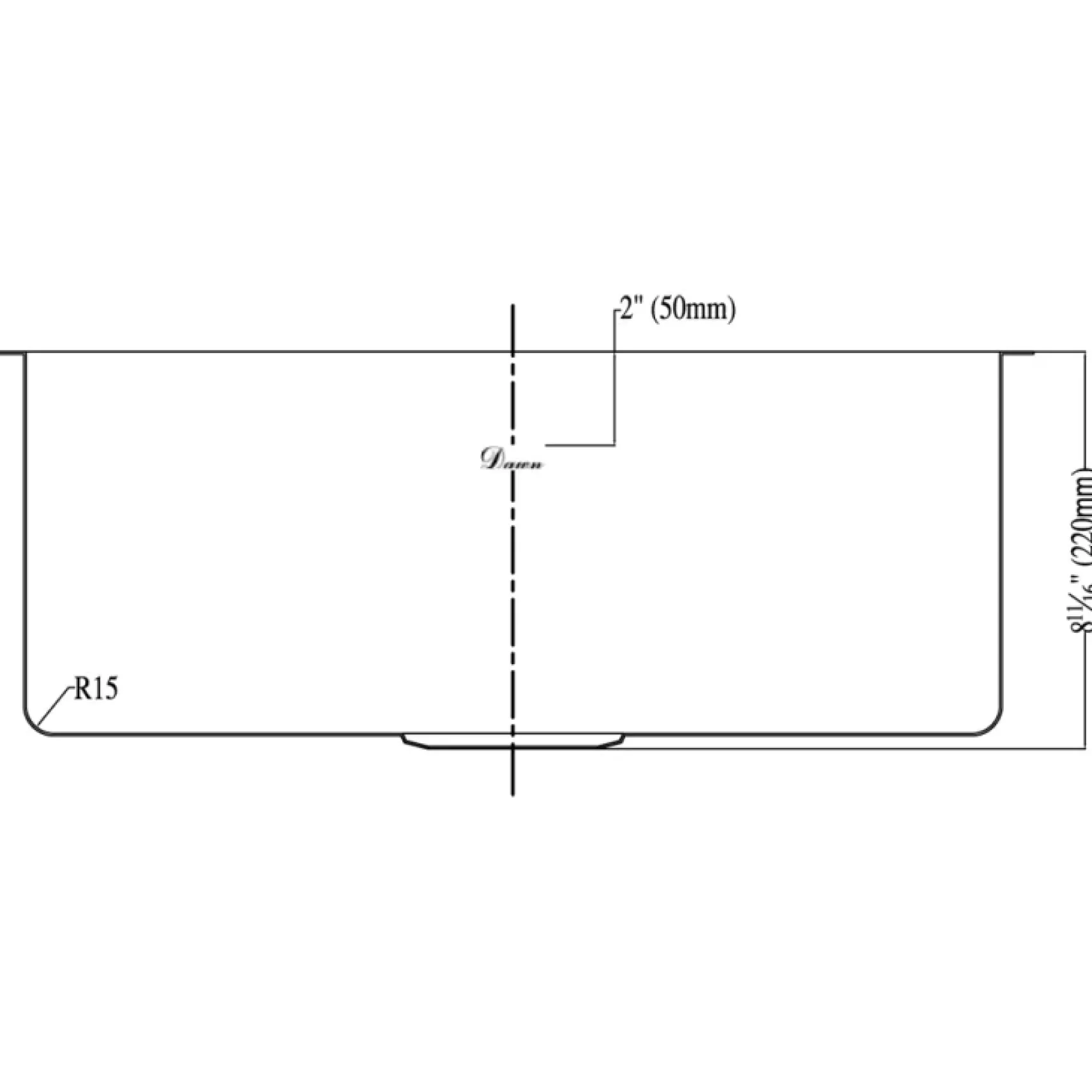 Dawn 22" Stainless Steel Undermount Kitchen Sink, SRU201609