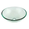 Dawn 17" Tempered Glass Vessel Sink, Clear, Round, GVB84007
