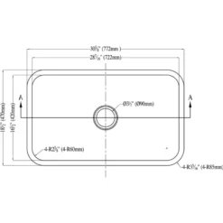 Dawn 30" Stainless Steel Undermount Kitchen Sink, ASU106
