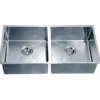 Dawn 34" Stainless Steel Undermount 50/50 Double Bowl Kitchen Sink, SRU331616