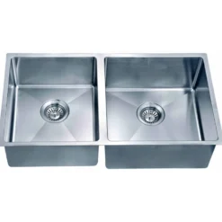 Dawn 32" Stainless Steel Undermount 45/55 Double Bowl Kitchen Sink, SRU301616L