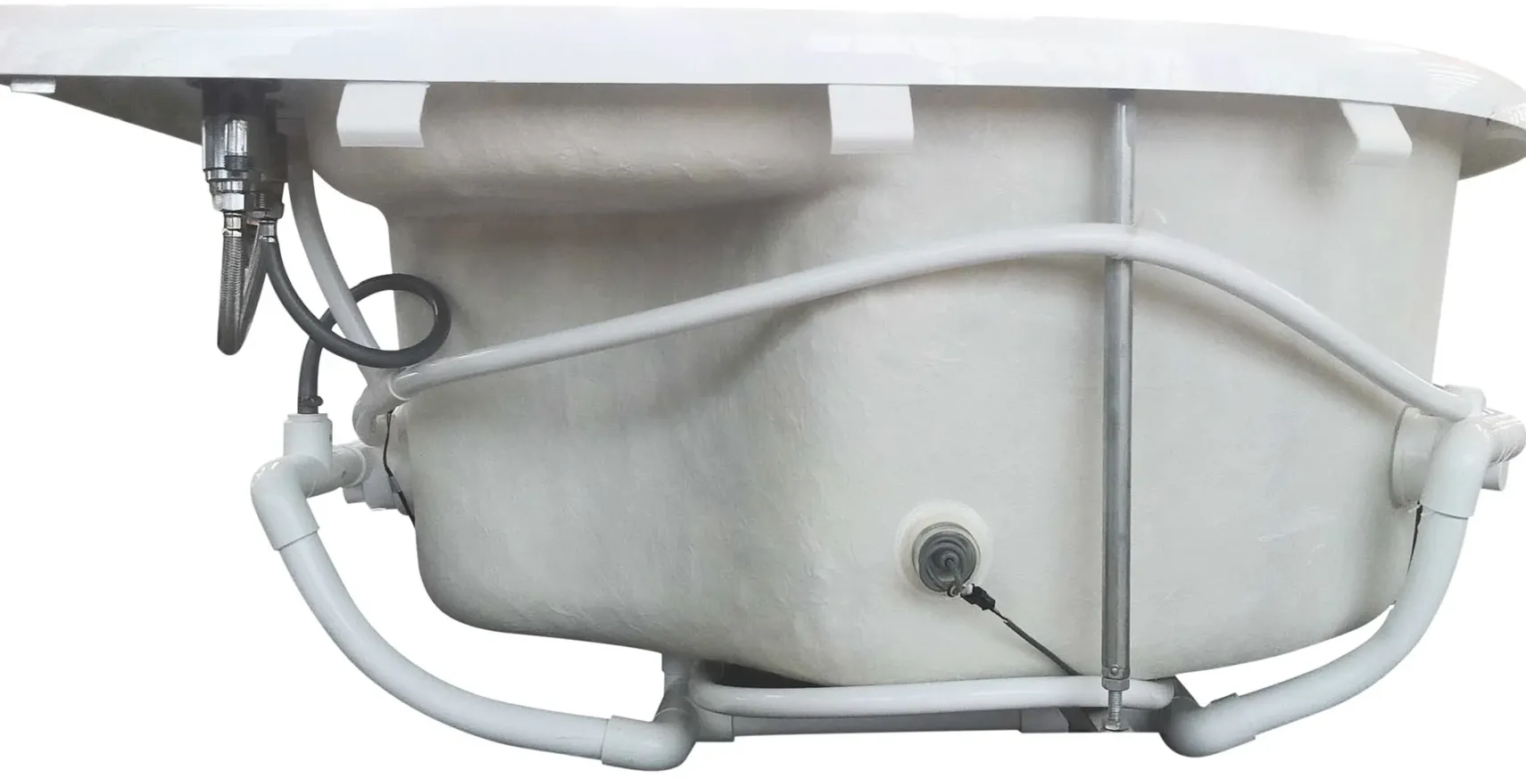 Eago 71" Acrylic Corner Neo-angle Round Bathtub, White, AM124ETL-L