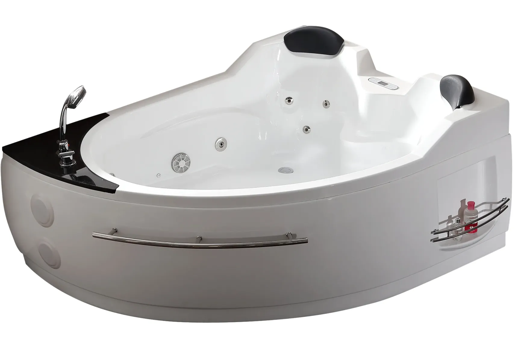 Eago 67" Acrylic Corner Neo-angle Round Bathtub, White, AM113ETL-L