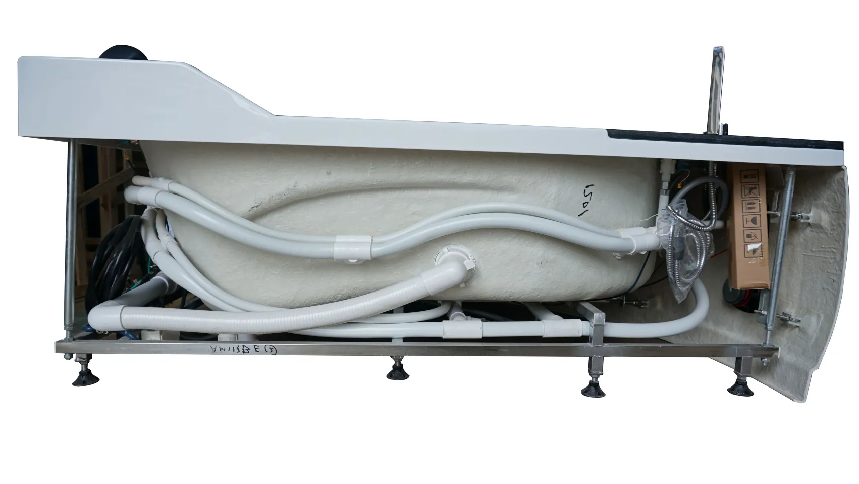 Eago 67" Acrylic Corner Neo-angle Round Bathtub, White, AM113ETL-L