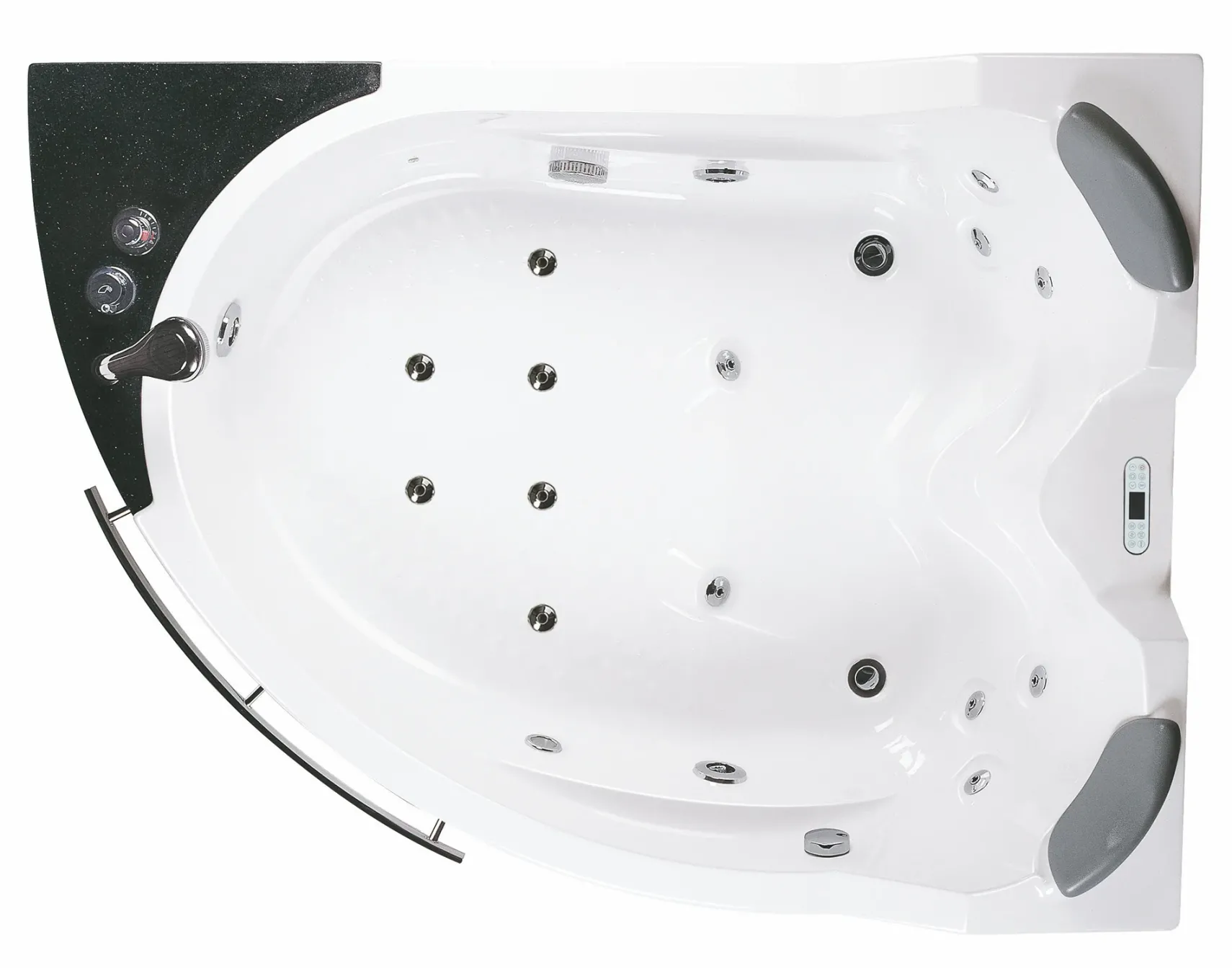 Eago 67" Acrylic Corner Neo-angle Round Bathtub, White, AM113ETL-L