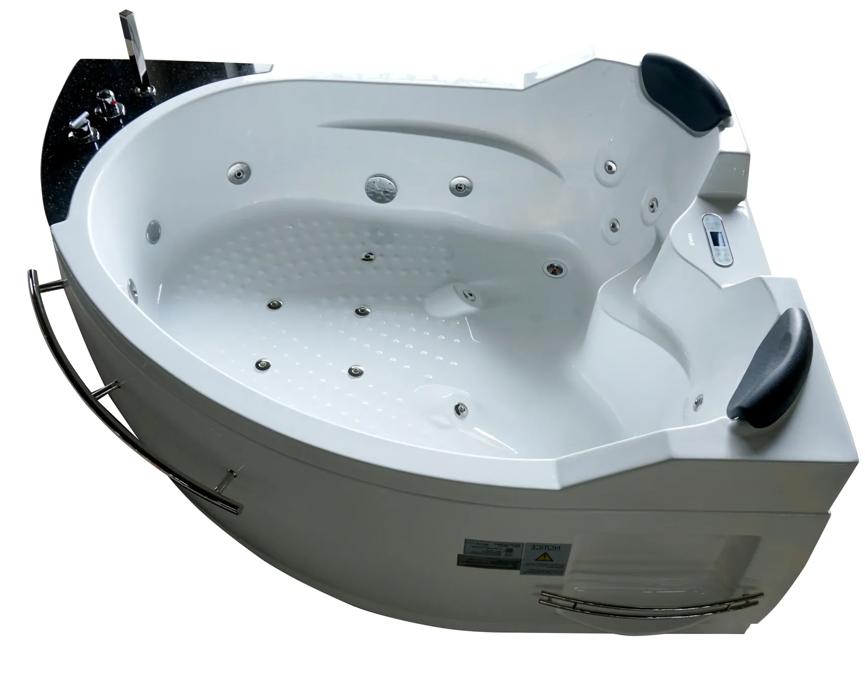 Eago 67" Acrylic Corner Neo-angle Round Bathtub, White, AM113ETL-L