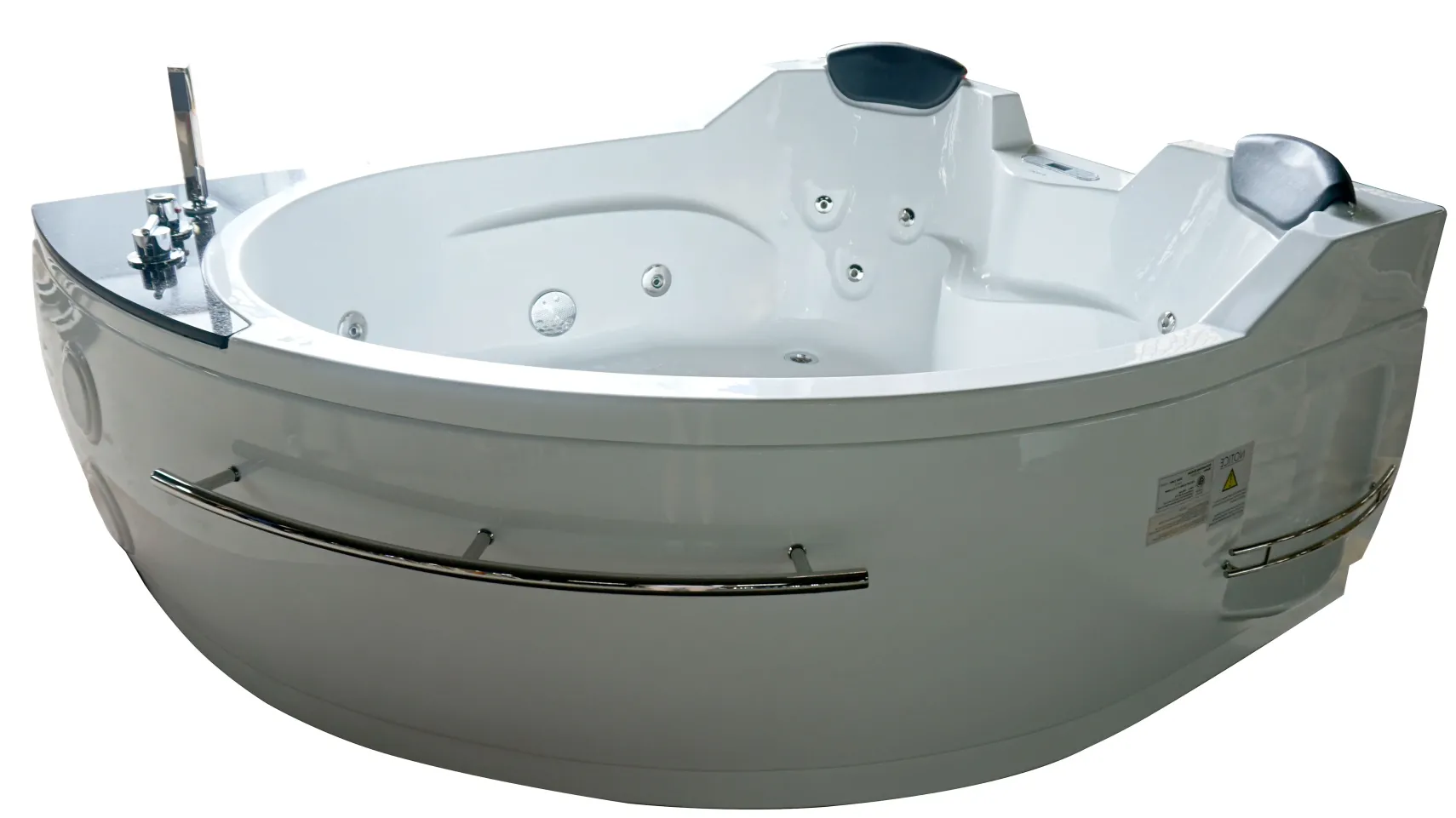 Eago 67" Acrylic Corner Neo-angle Round Bathtub, White, AM113ETL-L