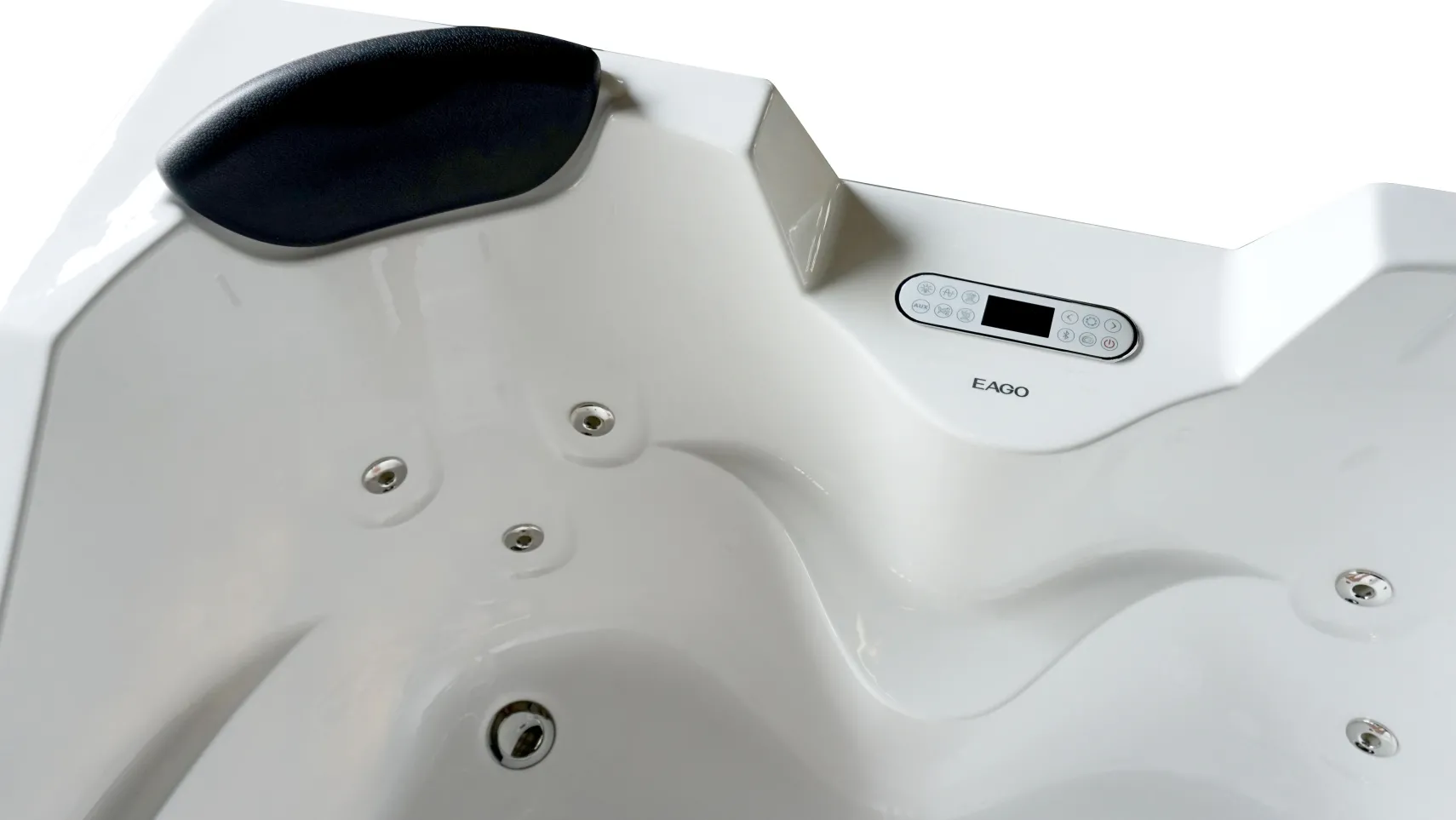 Eago 67" Acrylic Corner Neo-angle Round Bathtub, White, AM113ETL-L