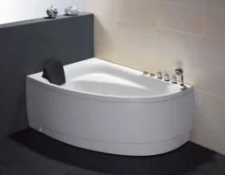 Eago 59" Acrylic Corner Neo-angle Round Bathtub, White, AM161-R
