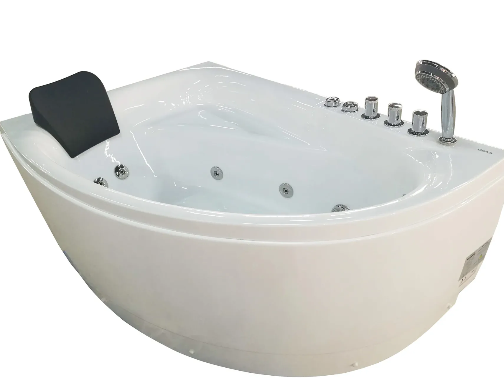 Eago 59" Acrylic Corner Neo-angle Round Bathtub, White, AM161-R