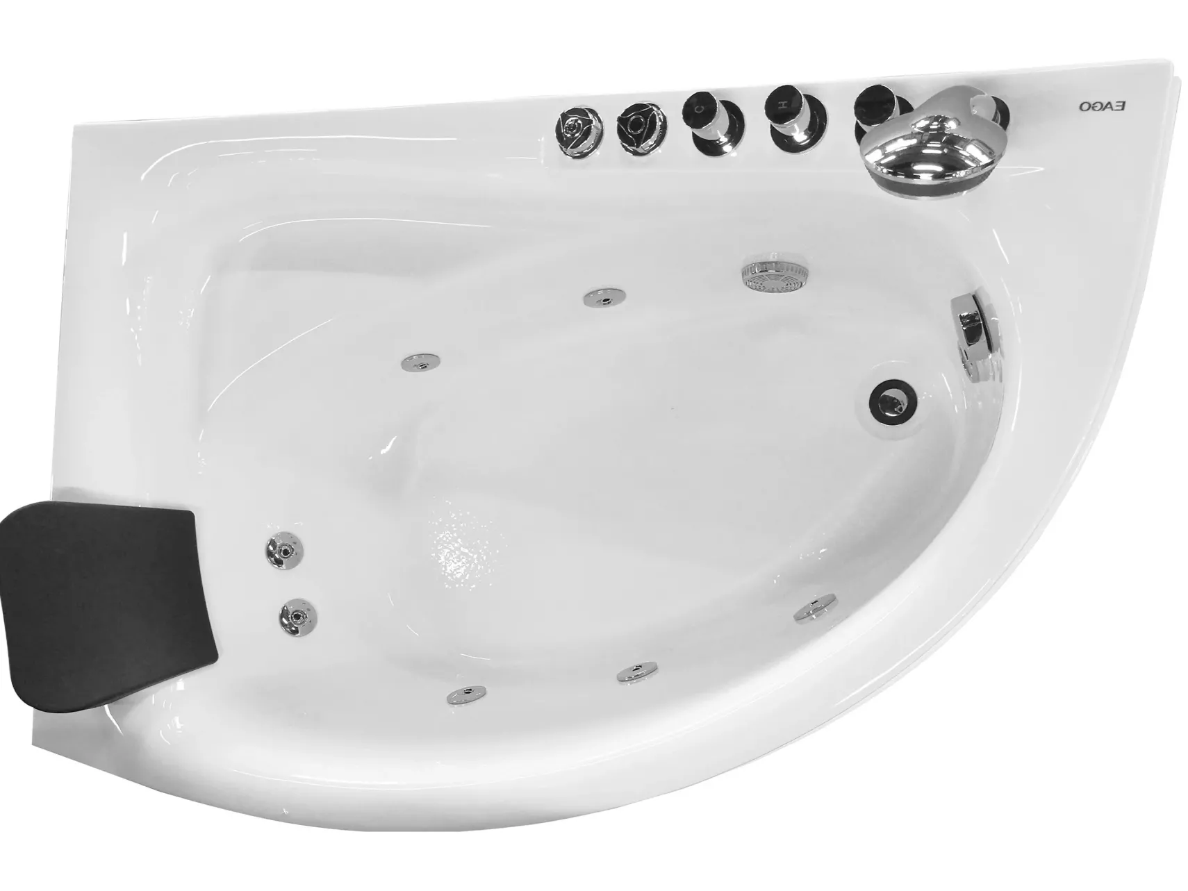 Eago 59" Acrylic Corner Neo-angle Round Bathtub, White, AM161-R
