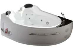 Eago 67" Acrylic Corner Neo-angle Round Bathtub, White, AM113ETL-R