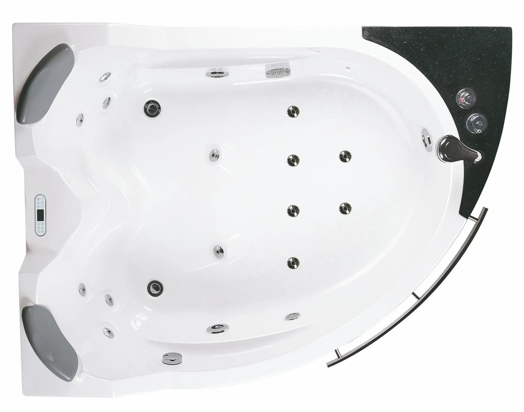 Eago 67" Acrylic Corner Neo-angle Round Bathtub, White, AM113ETL-R