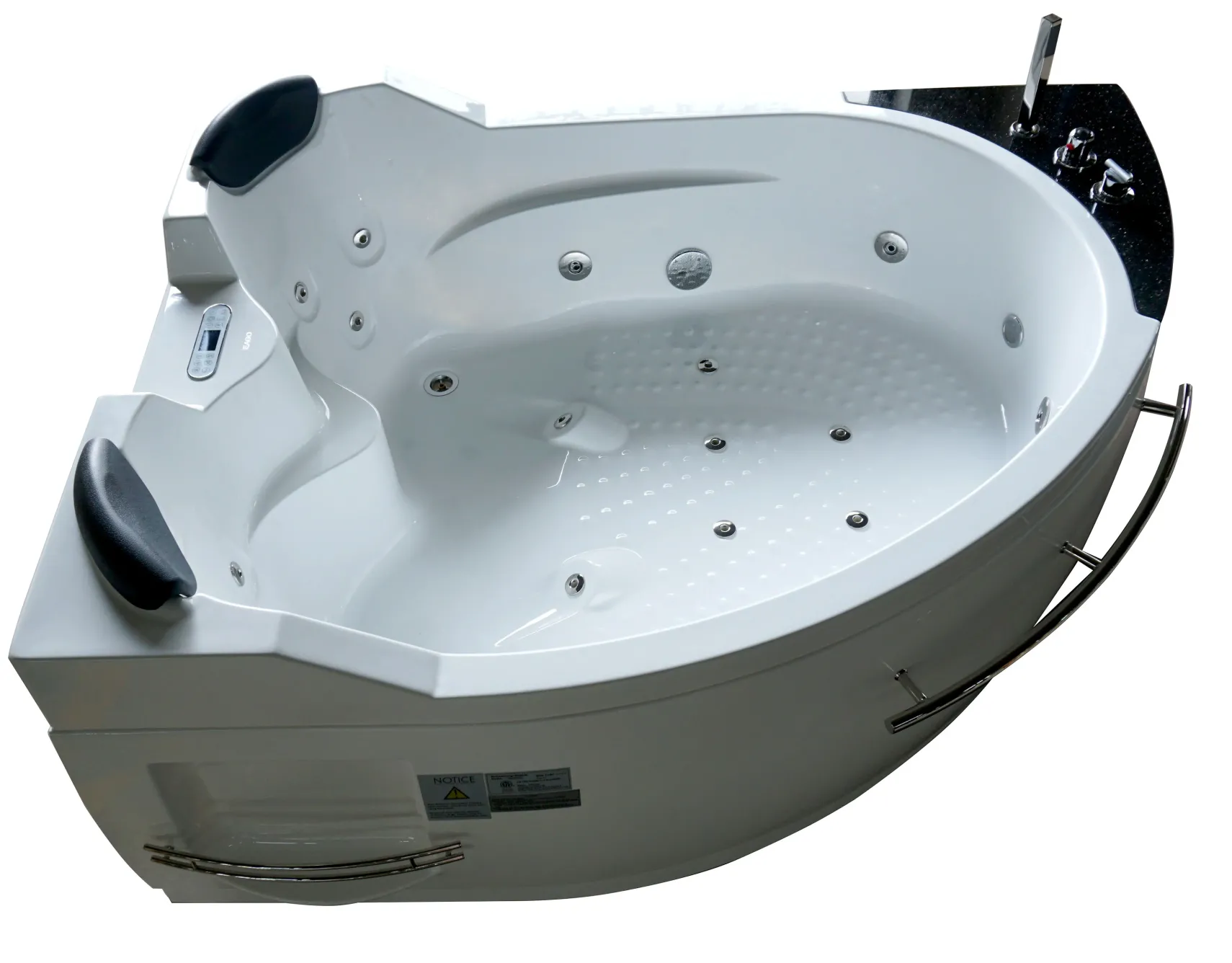 Eago 67" Acrylic Corner Neo-angle Round Bathtub, White, AM113ETL-R