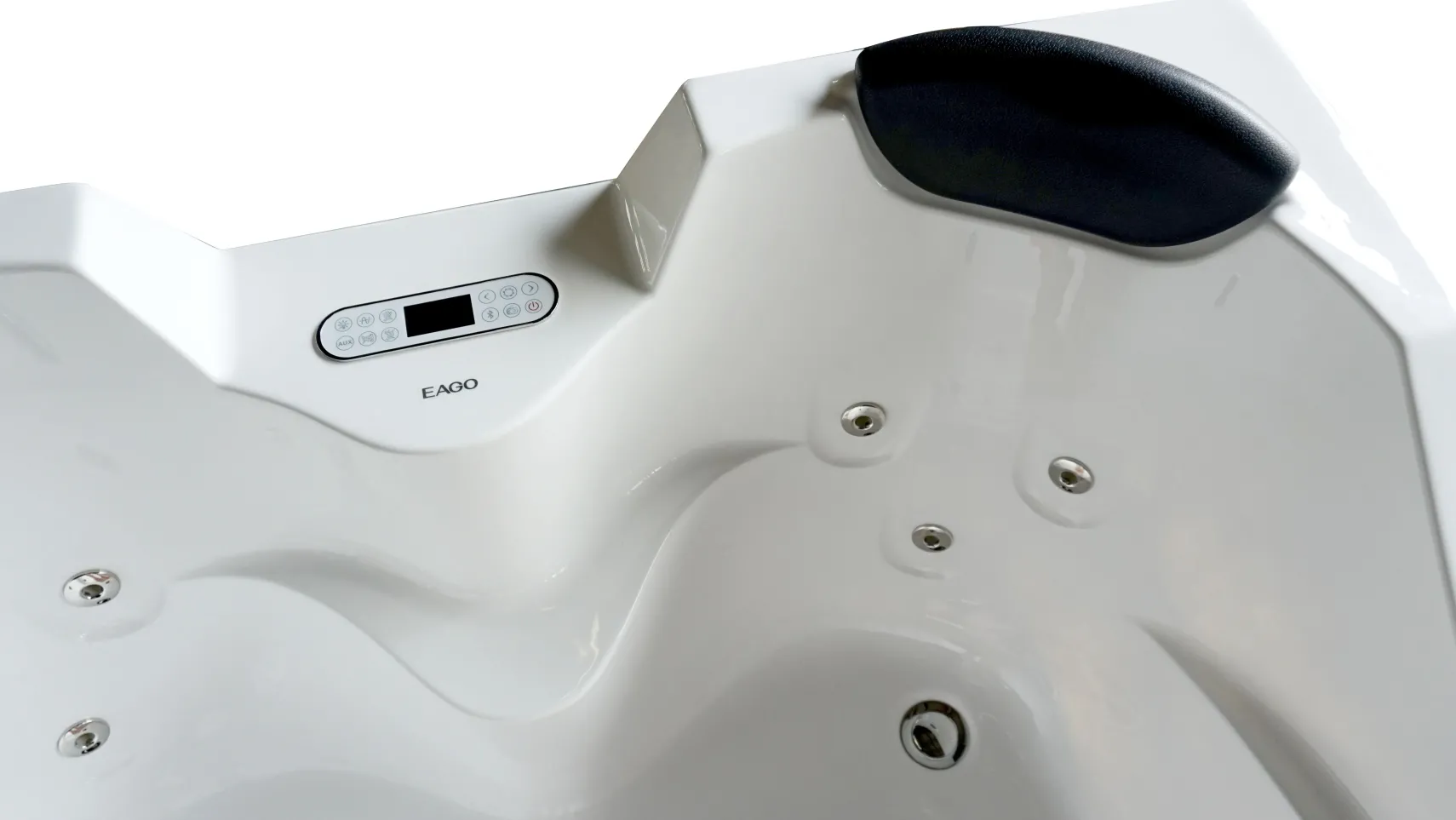 Eago 67" Acrylic Corner Neo-angle Round Bathtub, White, AM113ETL-R