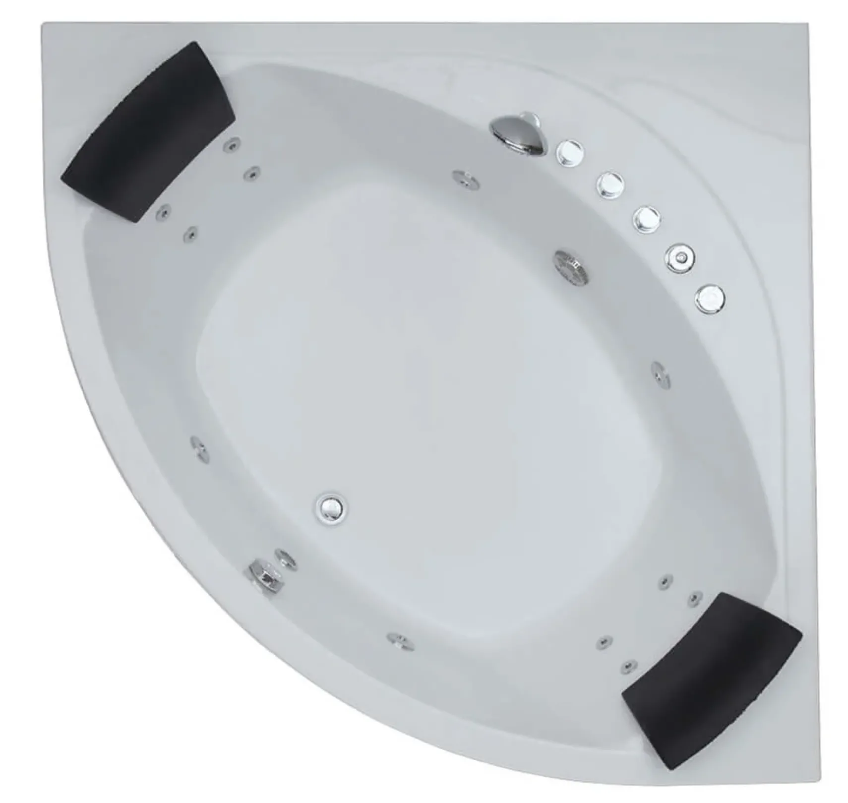 Eago 59" Acrylic Corner Neo-angle Round Bathtub, White, AM200