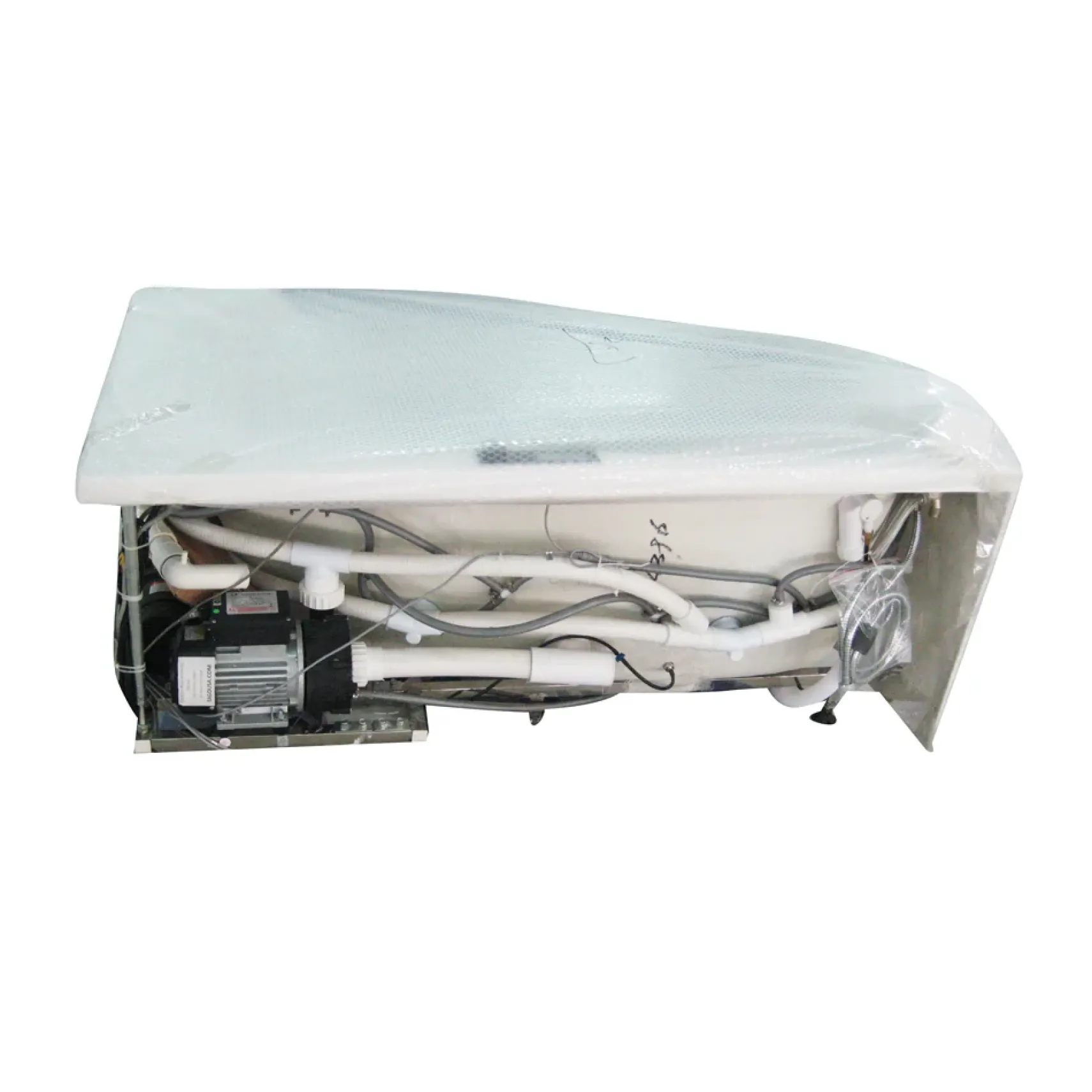 Eago 59" Acrylic Corner Neo-angle Round Bathtub, White, AM198ETL-L
