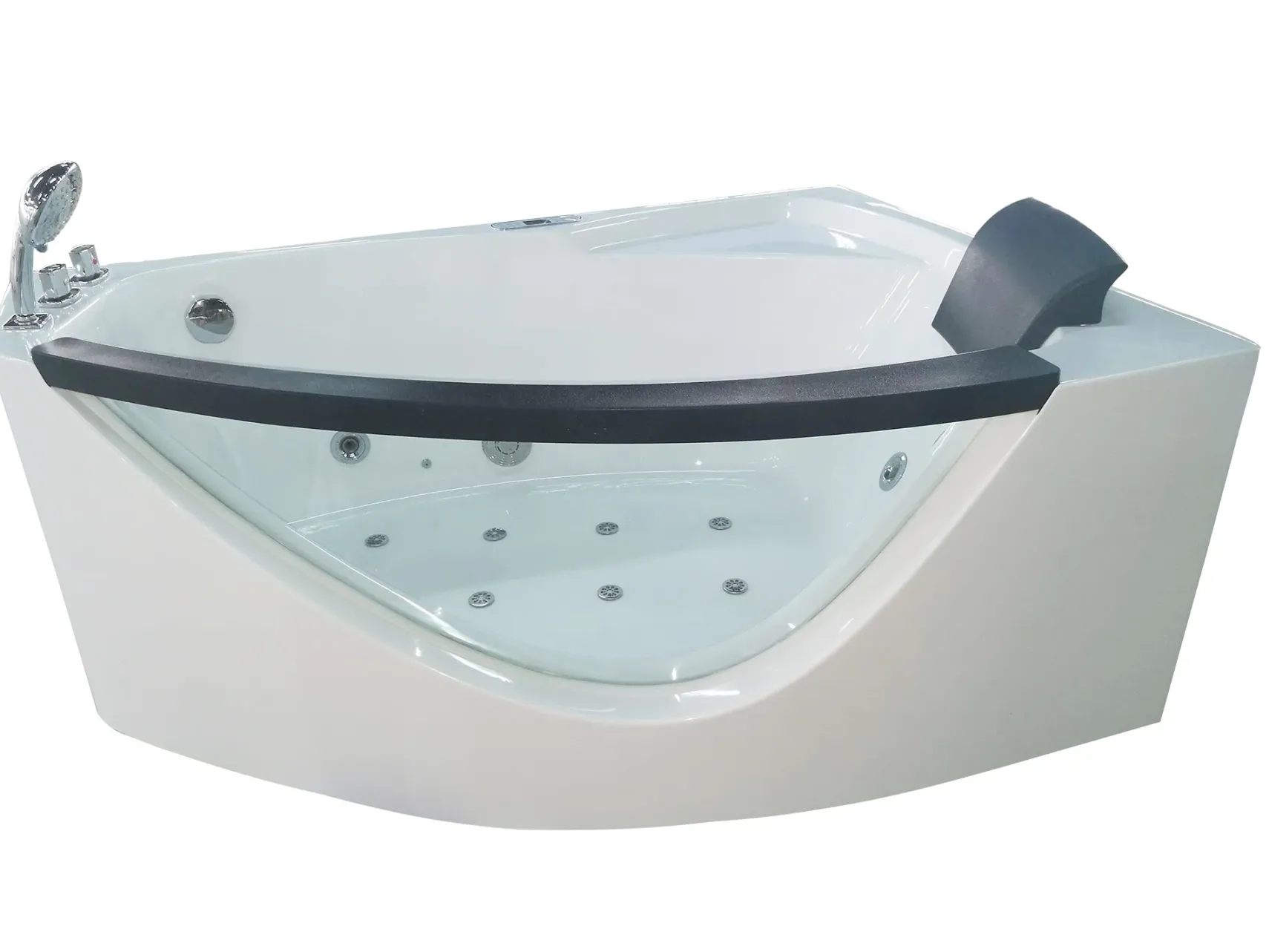 Eago 59" Acrylic Corner Neo-angle Round Bathtub, White, AM198ETL-L
