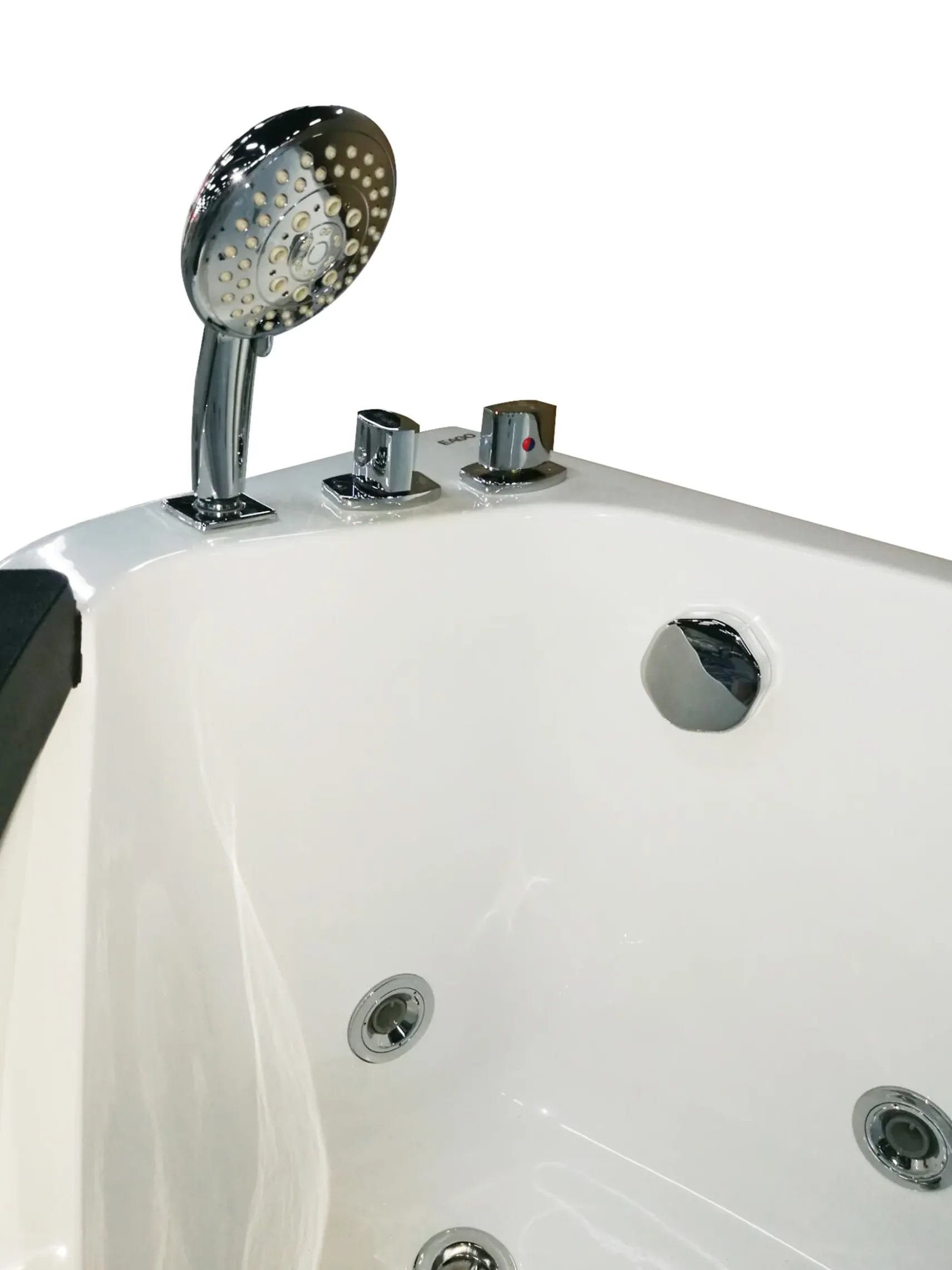 Eago 59" Acrylic Corner Neo-angle Round Bathtub, White, AM198ETL-L