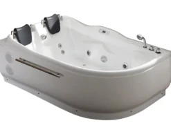Eago 71" Acrylic Corner Oval Bathtub, White, AM124ETL-R
