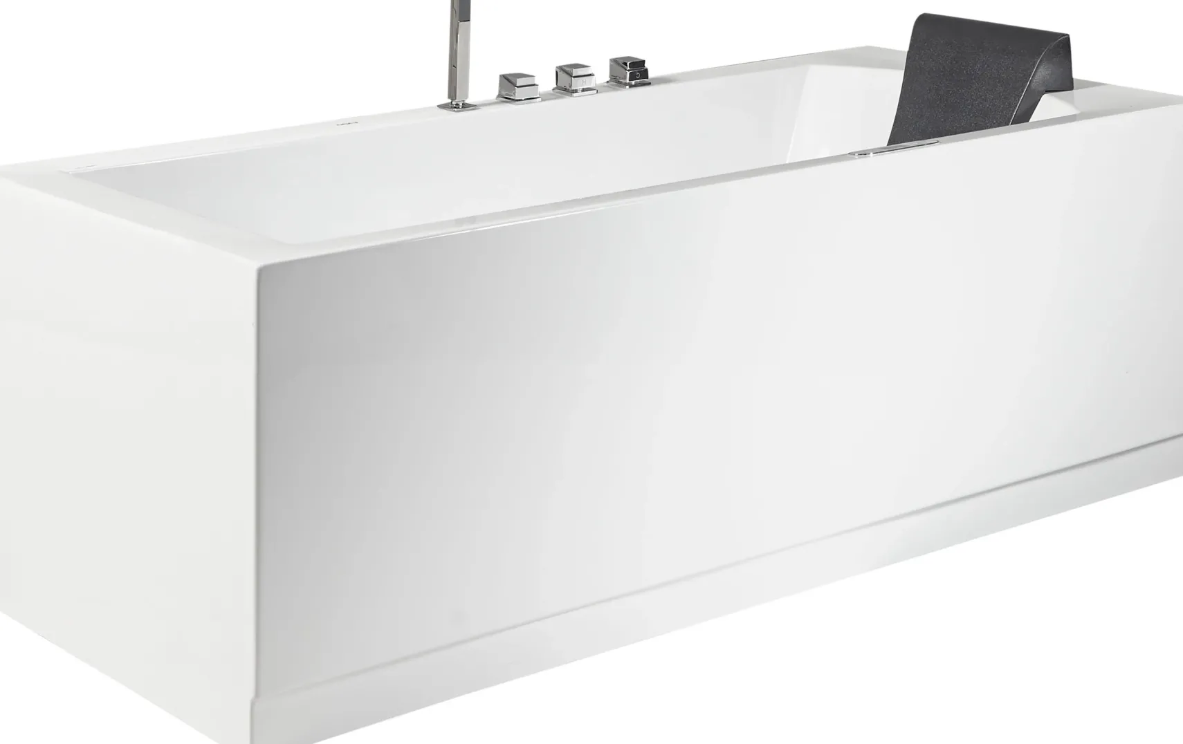 Eago 71" Acrylic Corner Rectangle Bathtub with Fixtures, White, AM154ETL-L6