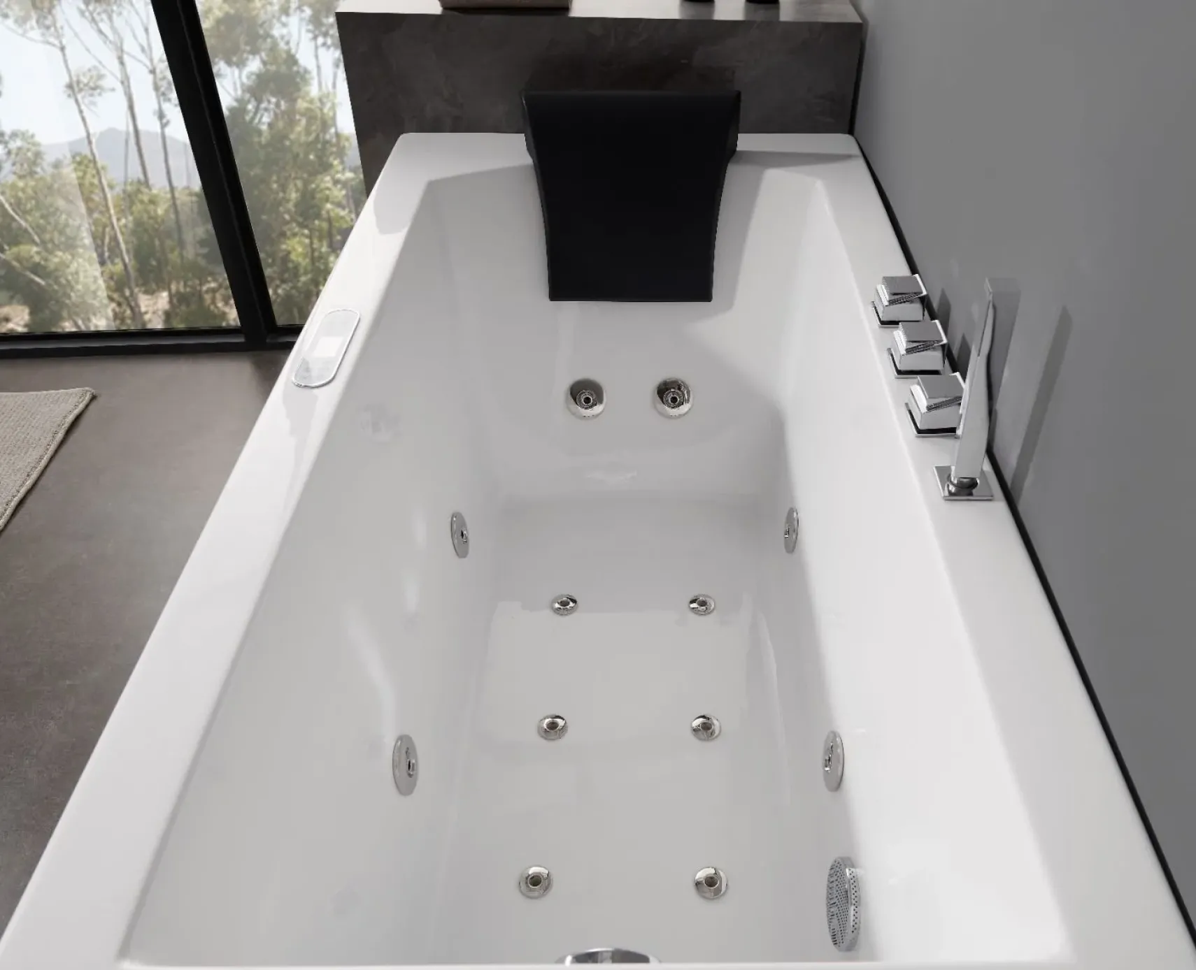 Eago 59" Acrylic Corner Rectangle Bathtub with Fixtures, White, AM154ETL-R5