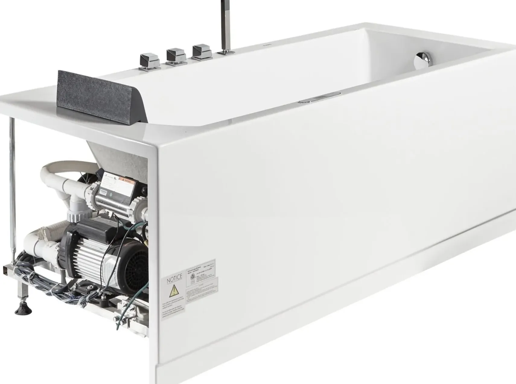 Eago 59" Acrylic Corner Rectangle Bathtub with Fixtures, White, AM154ETL-R5
